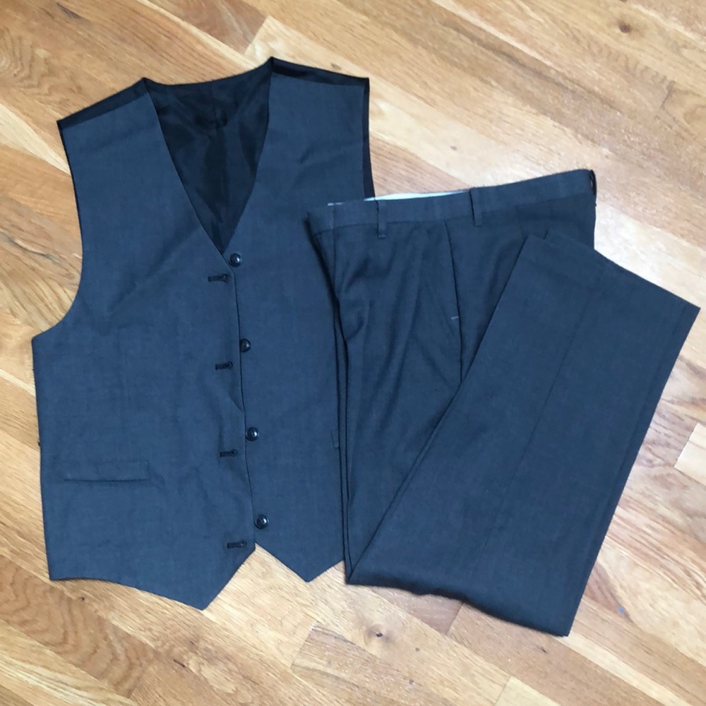 Gray Boys Reversible vest and dress pants